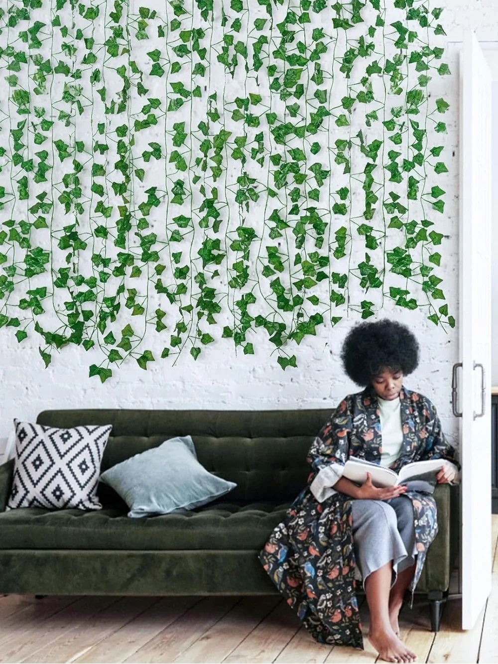 Artificial English Ivy Hanging Garland - Green 12 Pieces each 84 inches